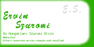 ervin szuromi business card